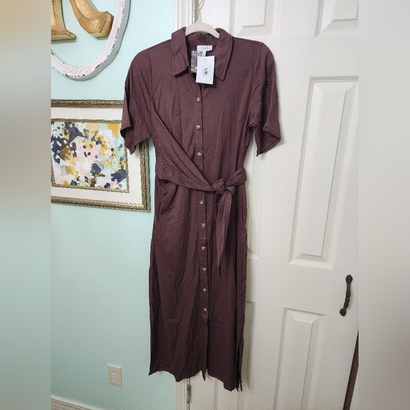 NWT Calista Brown button-down dress - Picture 2 of 7